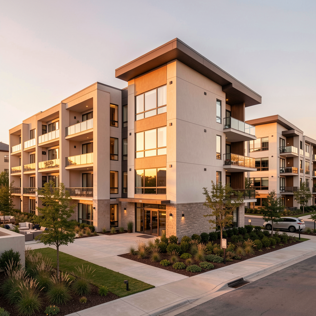 Luxury multifamily apartment community with modern architecture